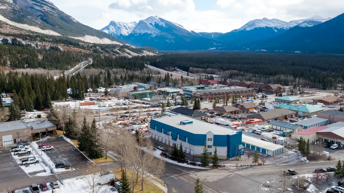 self storage aerial view canmore